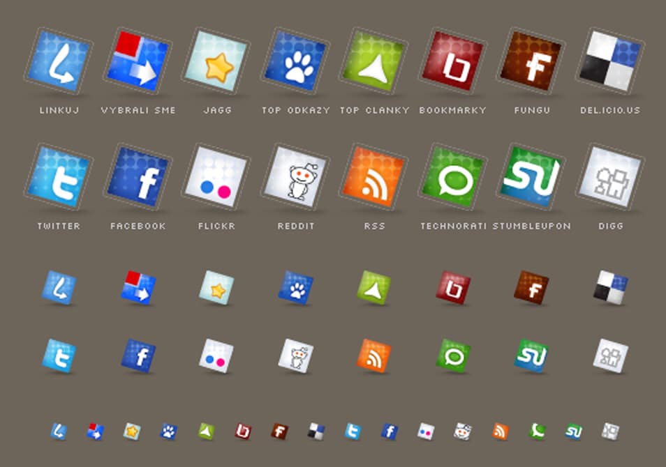 500+ Best Free Social Media Icon Sets 191 Set of social icons no.3