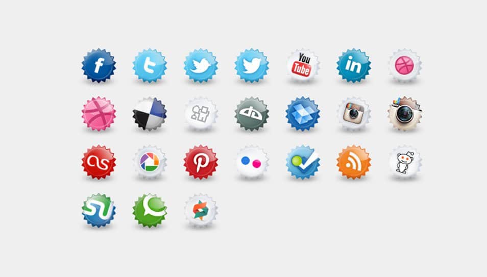 Set of social icons