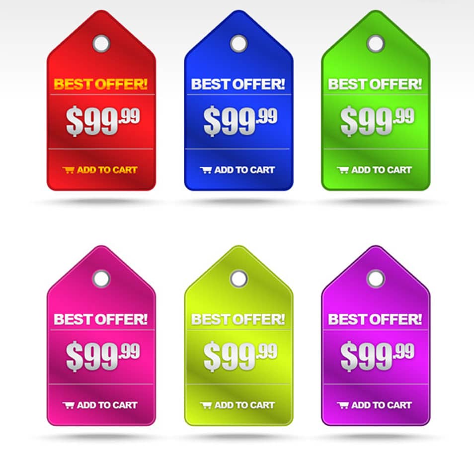 Shiny Price Badge PSD Templates