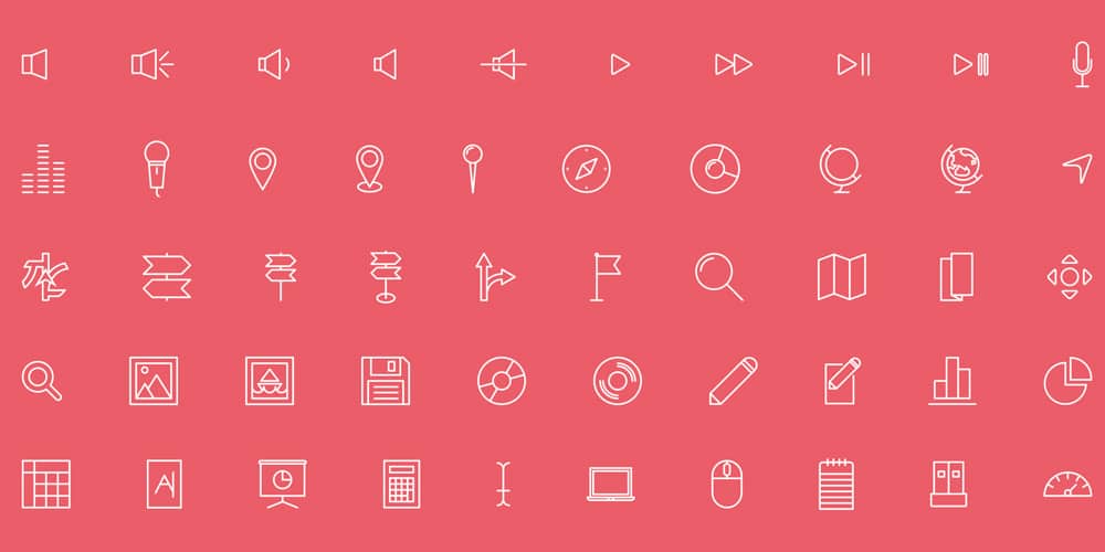 Latest Free Web Elements from December 2013 5 Simple Line Icons