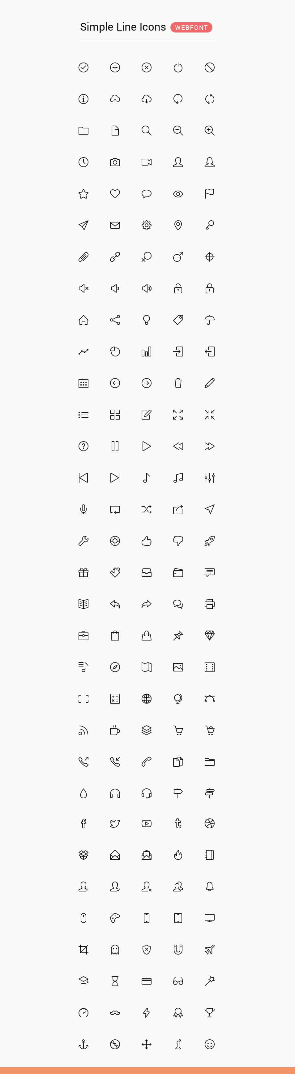 60+ Best Free Line Icon Sets 3 Simple Line Icons Webfont