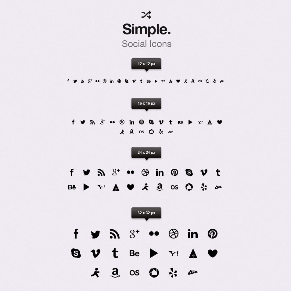 500+ Best Free Social Media Icon Sets 88 Simple Social Icons vol1