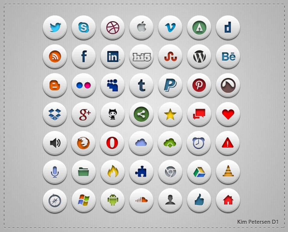 500+ Best Free Social Media Icon Sets 21 Simple Social Icons