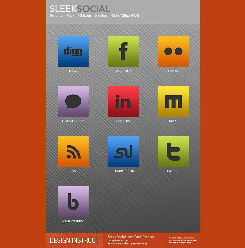 500+ Best Free Social Media Icon Sets 218 SleekSocial Icon Pack