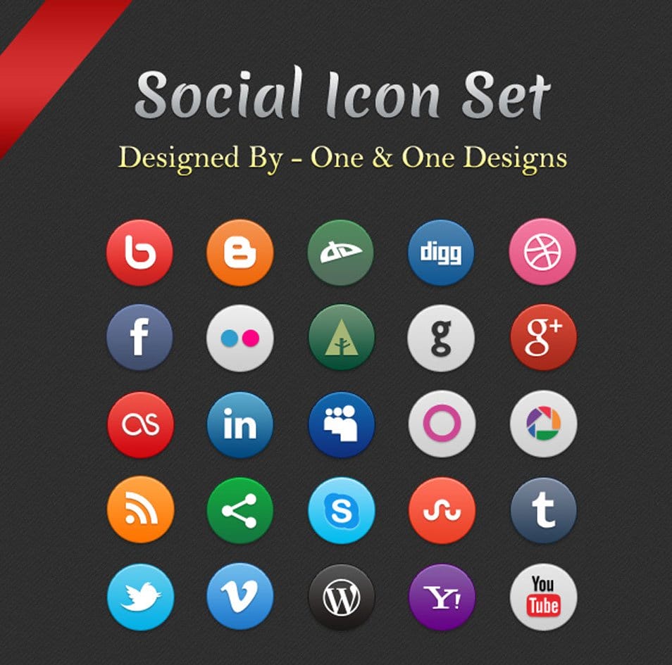 500+ Best Free Social Media Icon Sets 6 Social Icon Set
