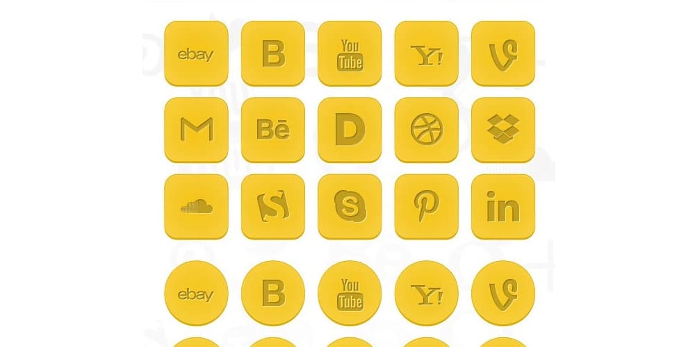 Latest Free Web Elements from December 2013 12 Social Icons PSD Set