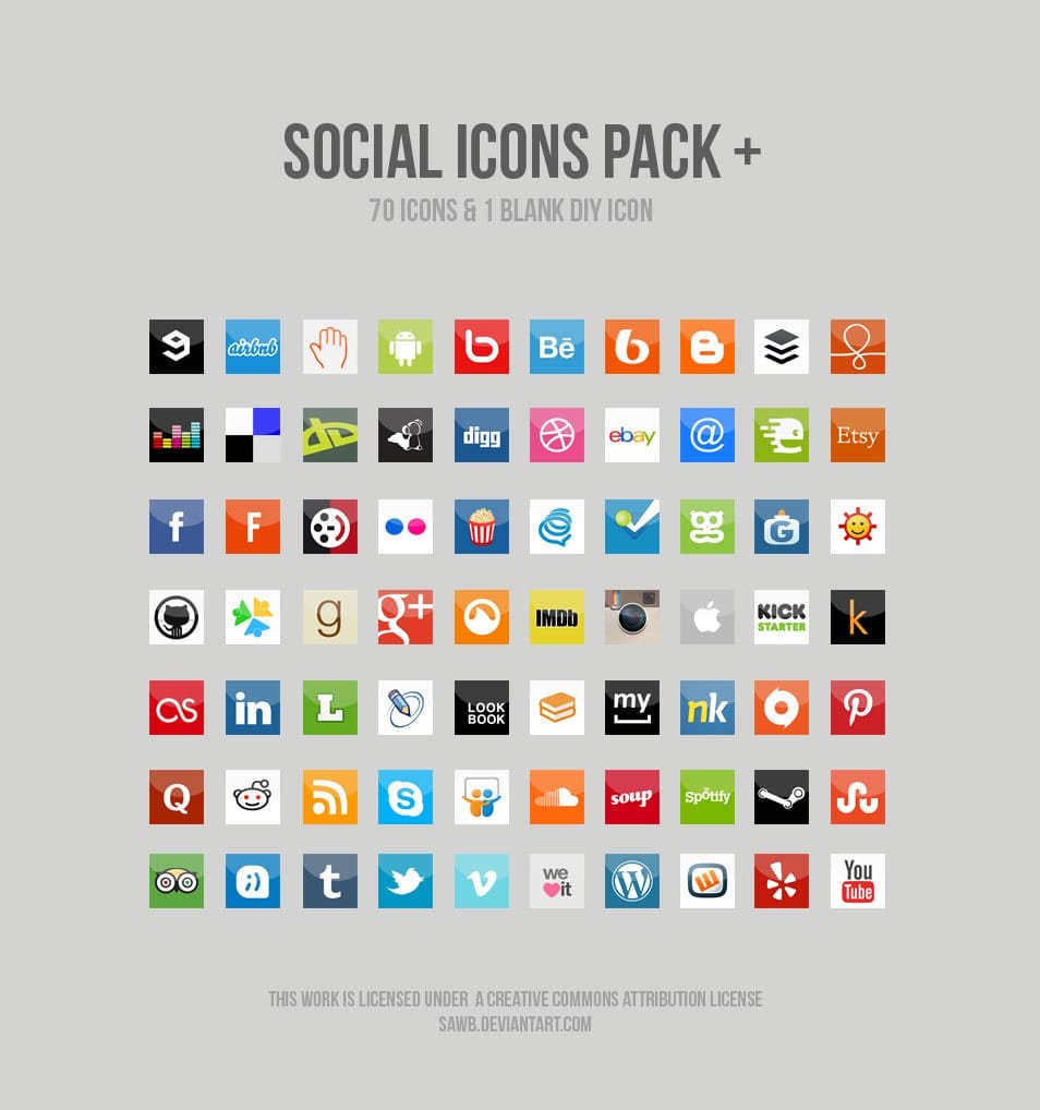 500+ Best Free Social Media Icon Sets 237 Social Icons Pack