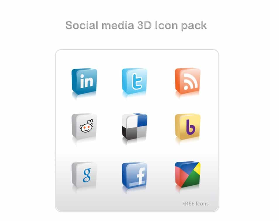 500+ Best Free Social Media Icon Sets 48 Social Media 3D Icon Pack