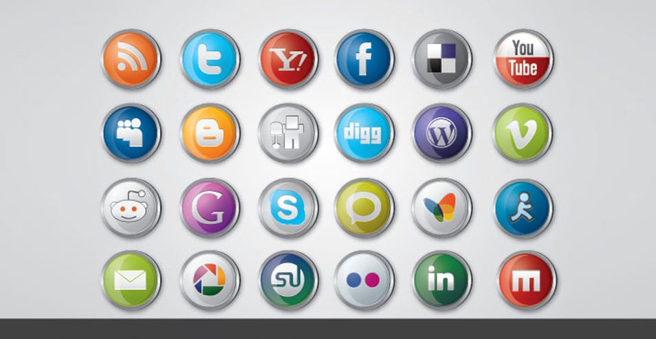 500+ Best Free Social Media Icon Sets 27 Social Media Icon Pack