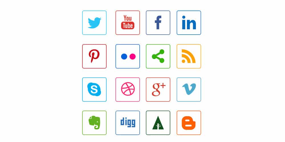 Latest Free Web Elements from December 2013 13 Social Media Line Icons