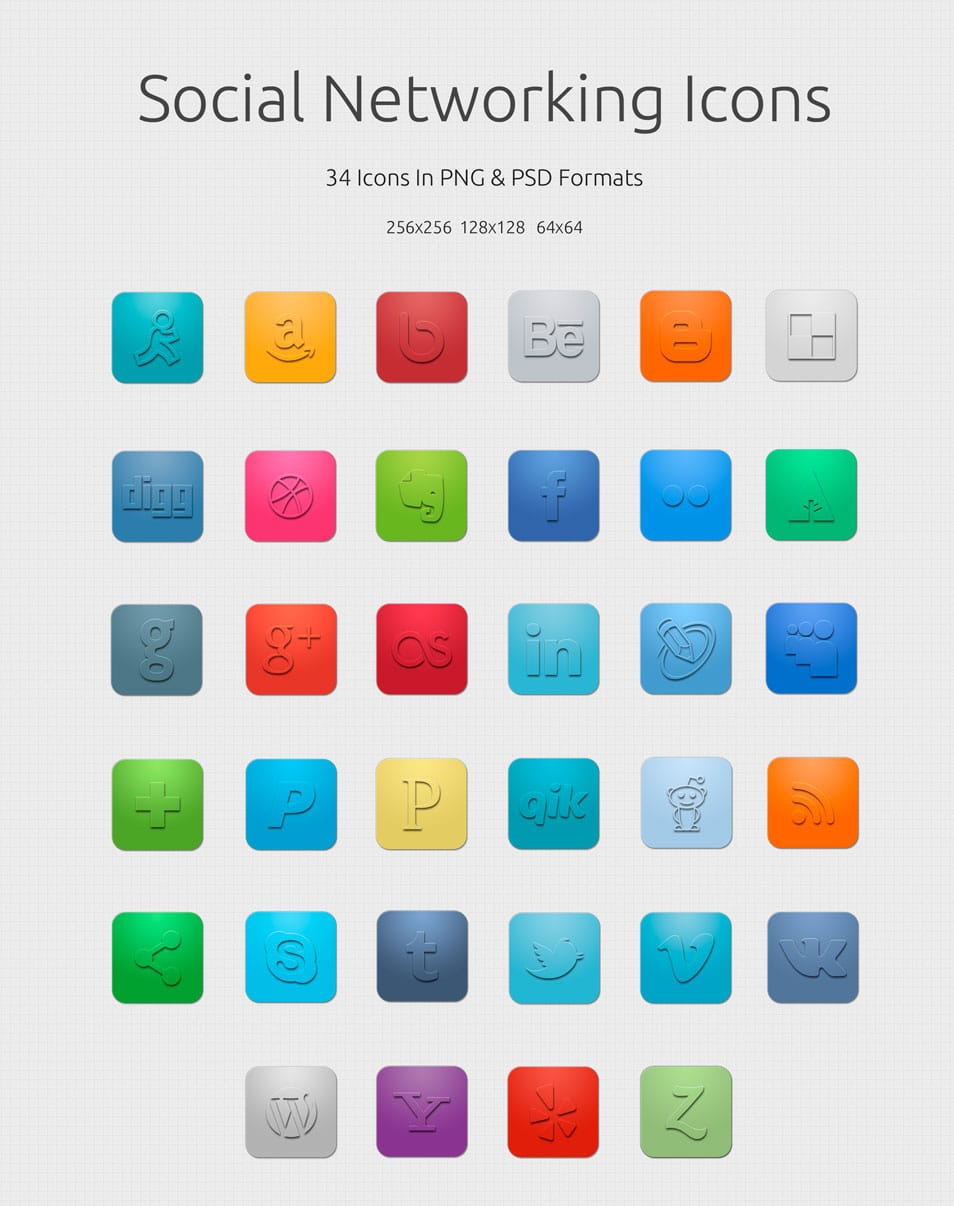500+ Best Free Social Media Icon Sets 173 Social Networking Icons