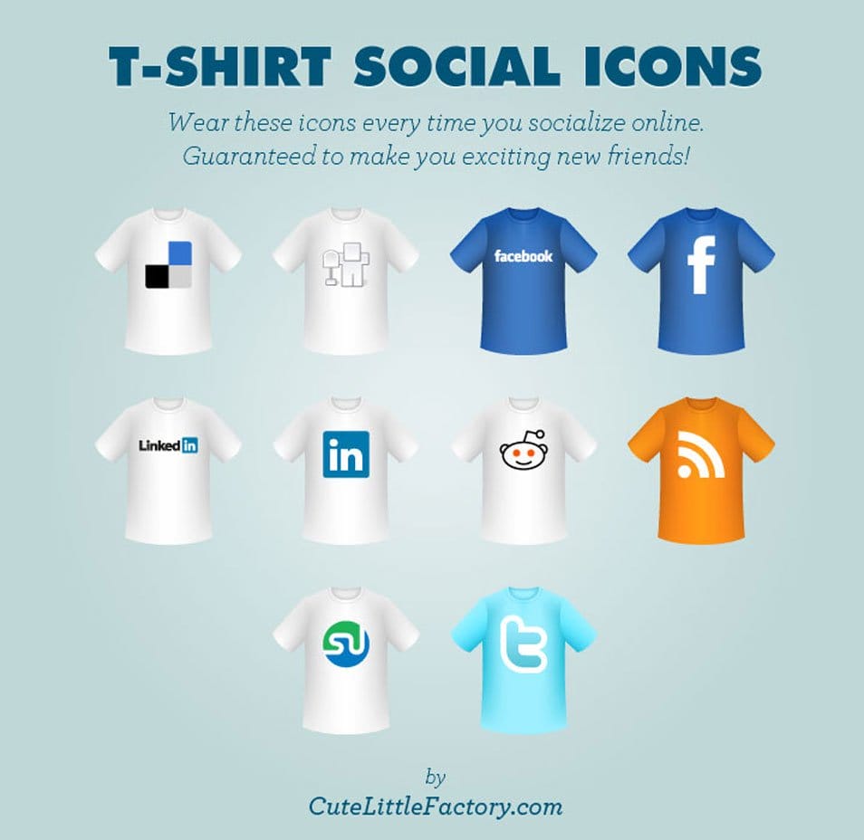500+ Best Free Social Media Icon Sets 211 T-Shirt Social Icons