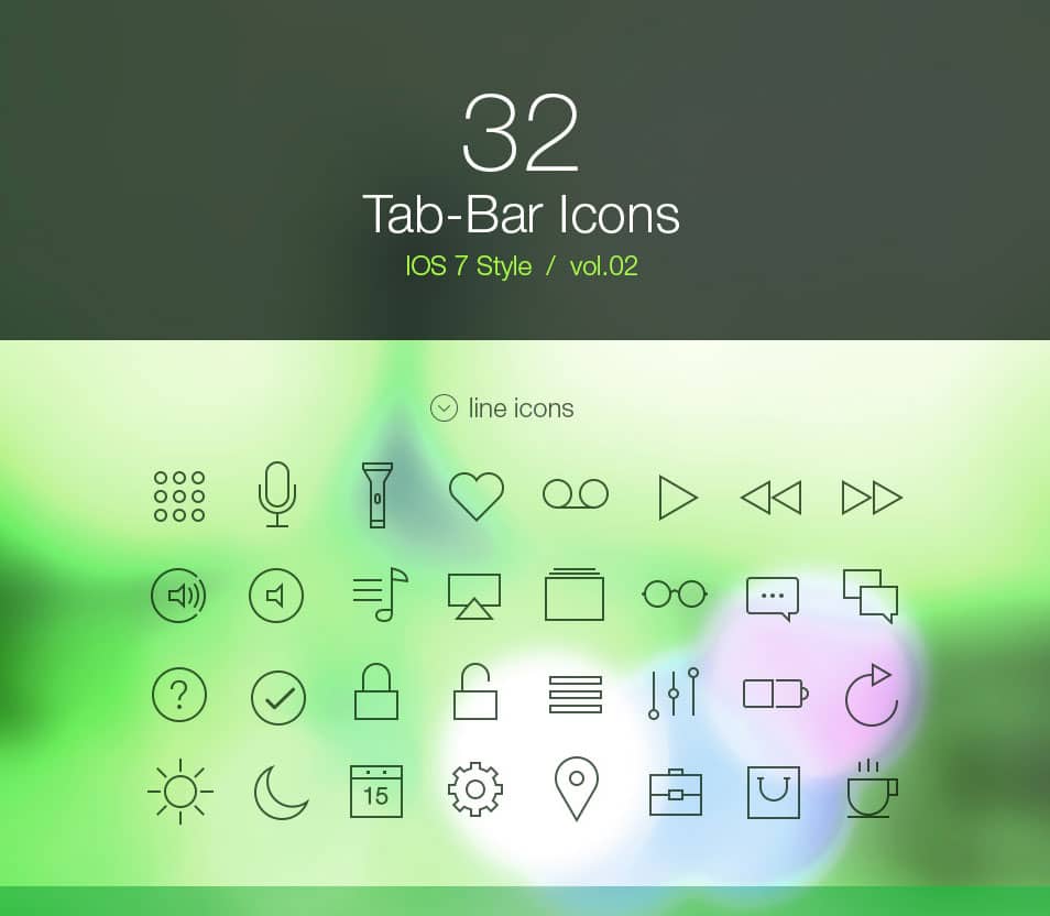 60+ Best Free Line Icon Sets 11 Tab Bar Icons iOS 7 Vol2