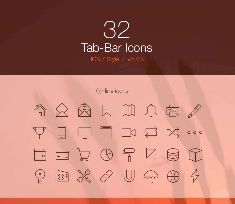 60+ Best Free Line Icon Sets 9 Tab Bar Icons iOS 7 Vol3