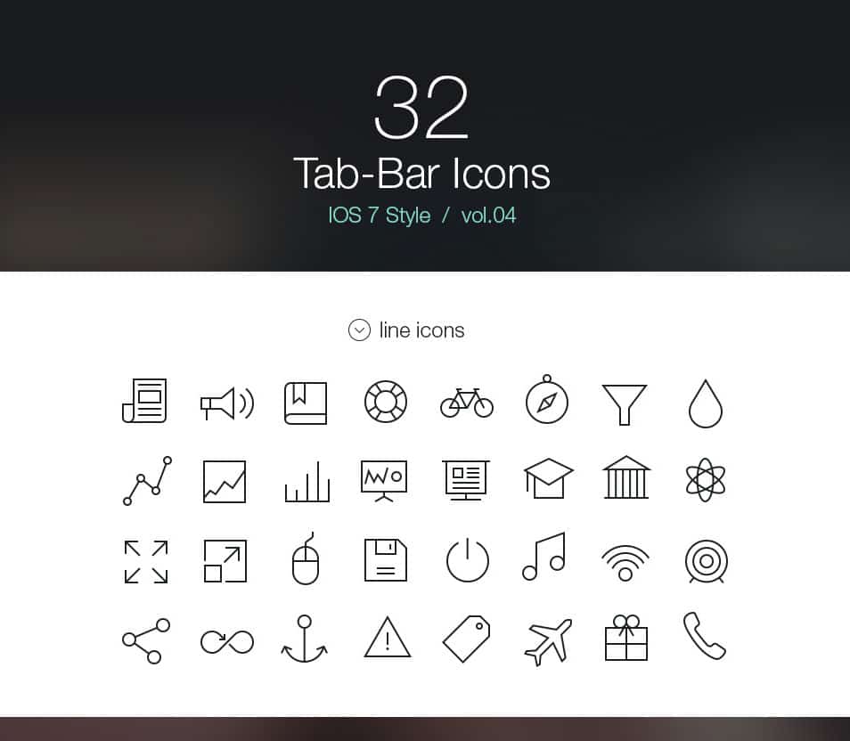 60+ Best Free Line Icon Sets 7 Tab Bar Icons iOS 7 Vol4