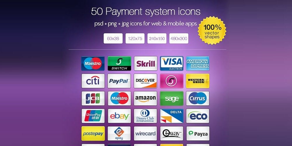 Latest Free Web Elements from November 2013 24 The Payment System Icon Set