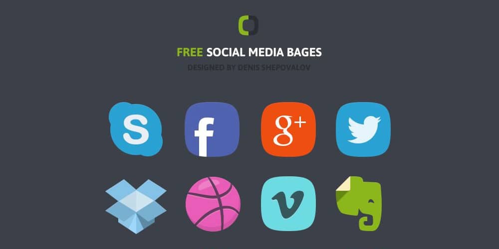 Latest Free Web Elements from November 2013 21 The Social Media Badges Icon Set