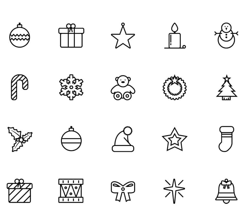Thin Vector Christmas Icons Thin Vector Christmas Icons