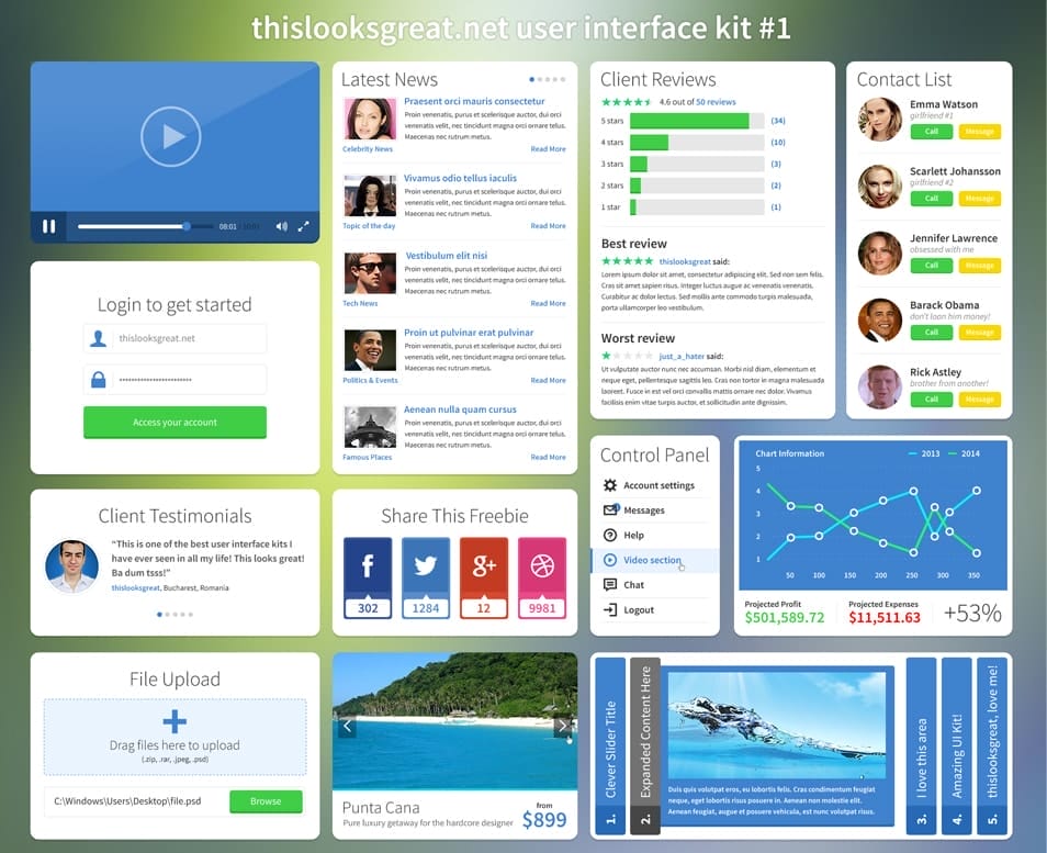 This Looks Great PSD Ui KIt This Looks Great PSD Ui KIt