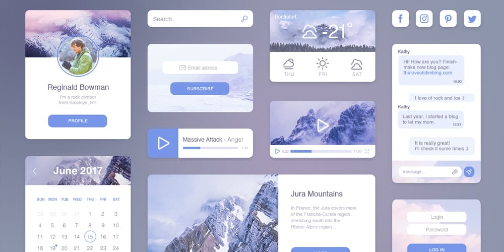 Travel UI kit PSD