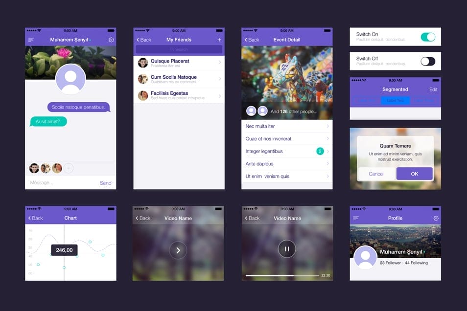 UI set for app design PSD