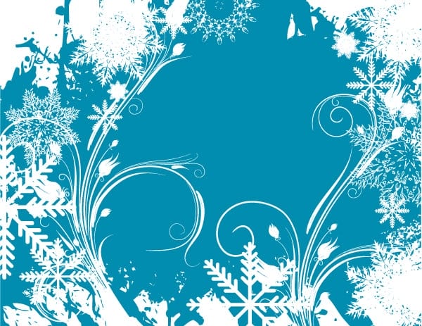 Free Christmas Greeting cards, Icons ,Decorative Elements,Backgrounds(PSD, AI) 36 Vector Christmas Floral Background with Snowflakes