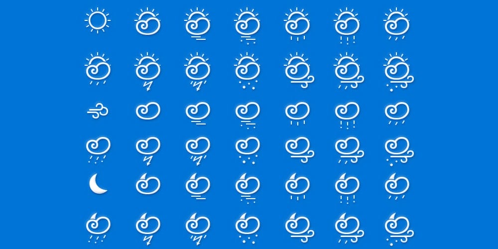 Latest Free Web Elements from November 2013 18 Weather Icons kit