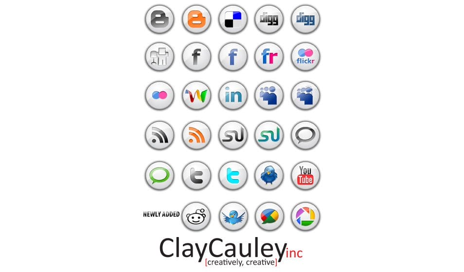 White Button Social Media Icon