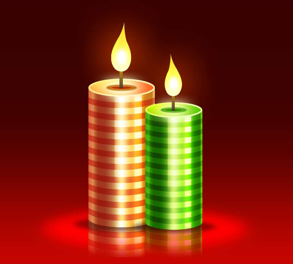 christmas candles psd 