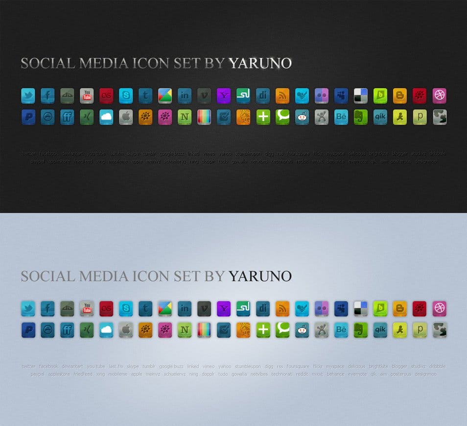 social media icon set