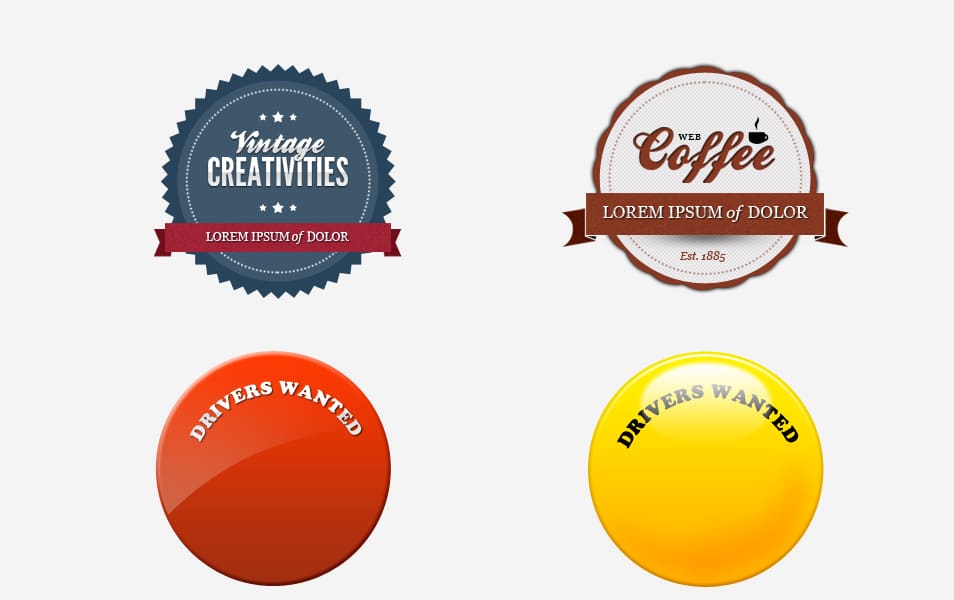 Badge PSD Template Set