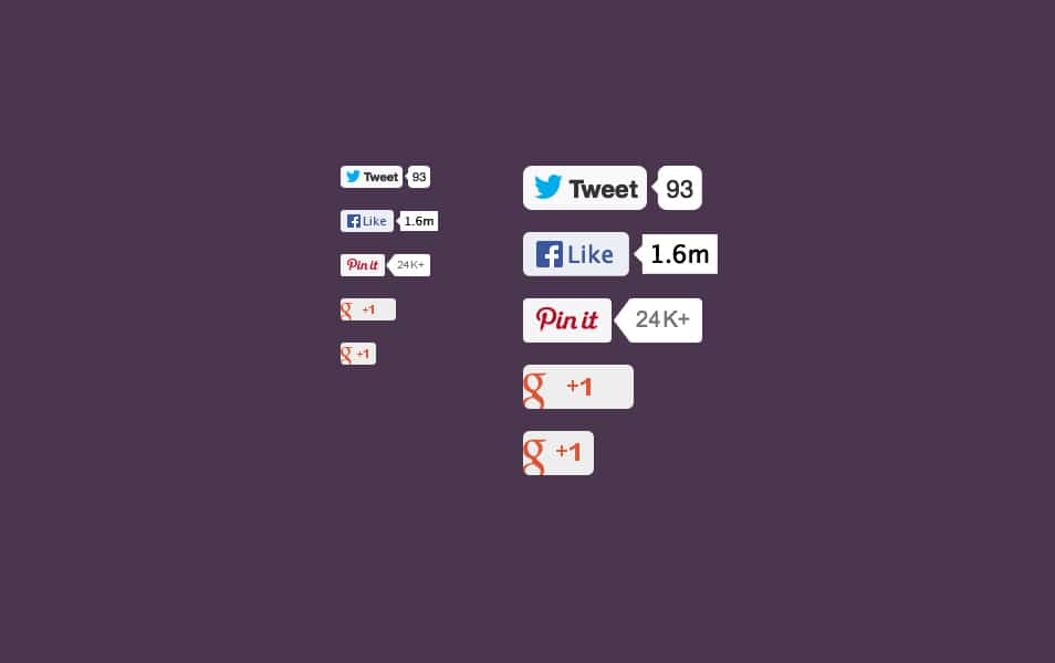 Flat Social Buttons Flat Social Buttons