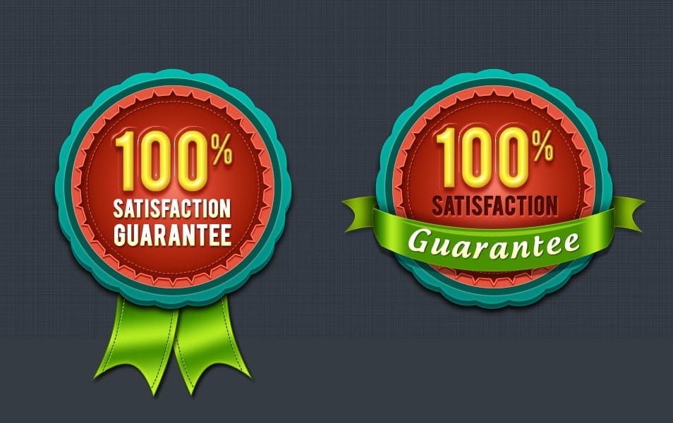 Free Satisfaction Guaranteed Ribbon and Badge