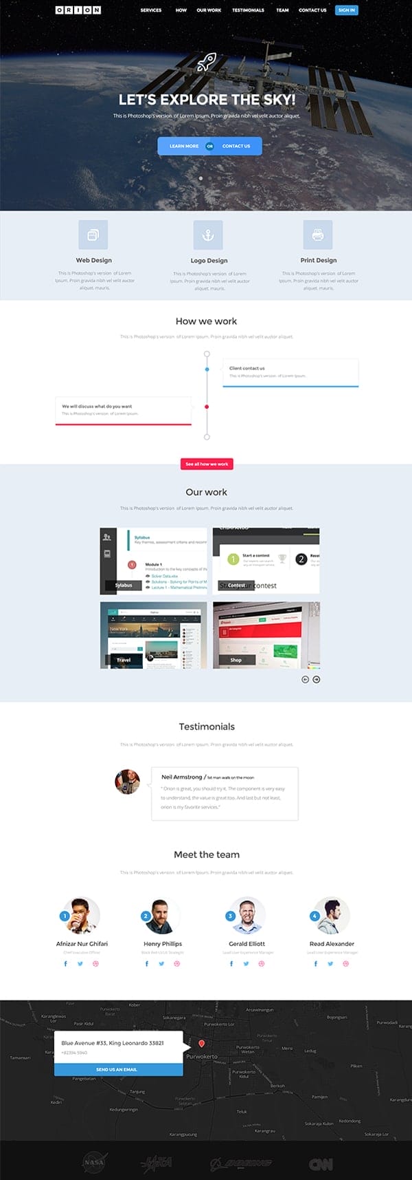 Orion Free PSD Template Orion Free PSD Template