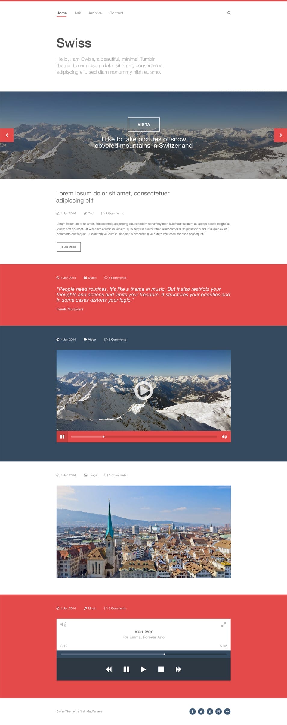 Swiss Free PSD Tumblr template Swiss Free PSD Tumblr template