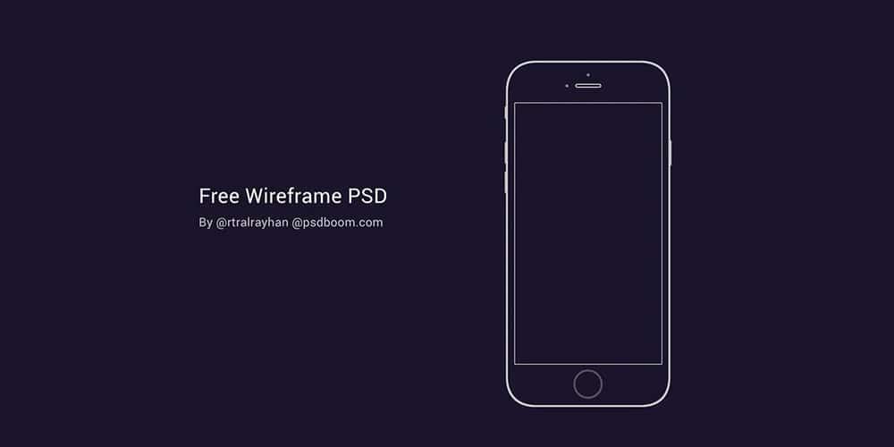 Latest Collection of iPhone Wireframe PSDs 10 iPhone 6 Minimal Wireframe PSD