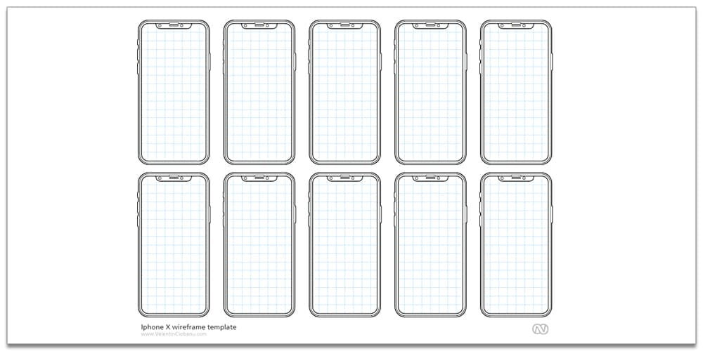 Latest Collection of iPhone Wireframe PSDs 19 iPhone X Wireframe