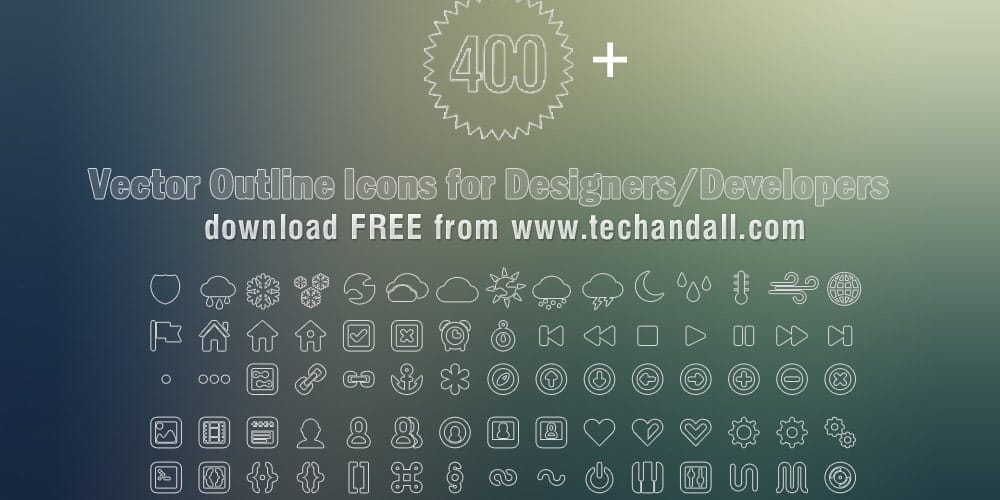 Latest Free Web Elements from January 2014 29 400 Vector Outline Icon Set