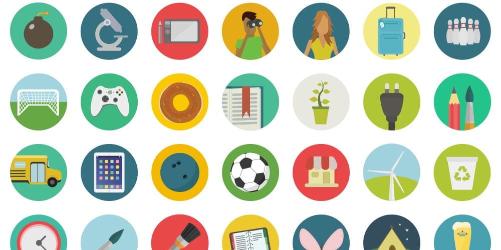 Latest Free Web Elements from January 2014 34 Free Flat Round Icons Set