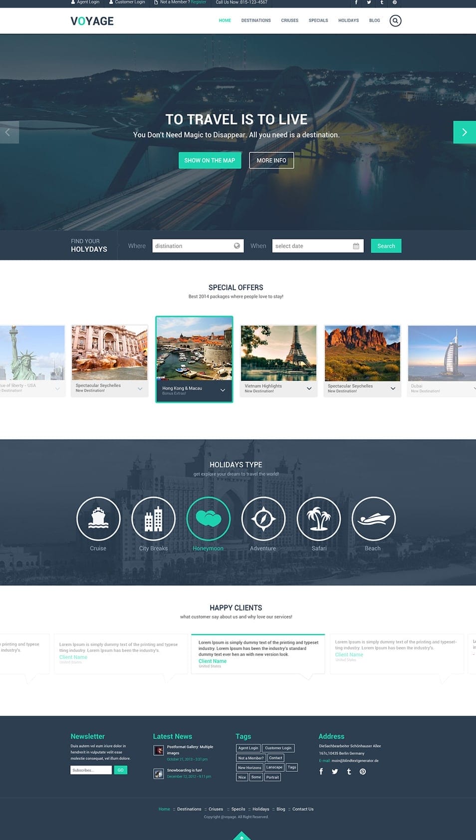 Free Travel Template PSD Free Travel Template PSD
