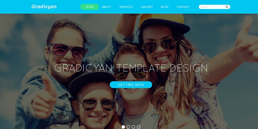 Gradicyan Free Landing Page PSD