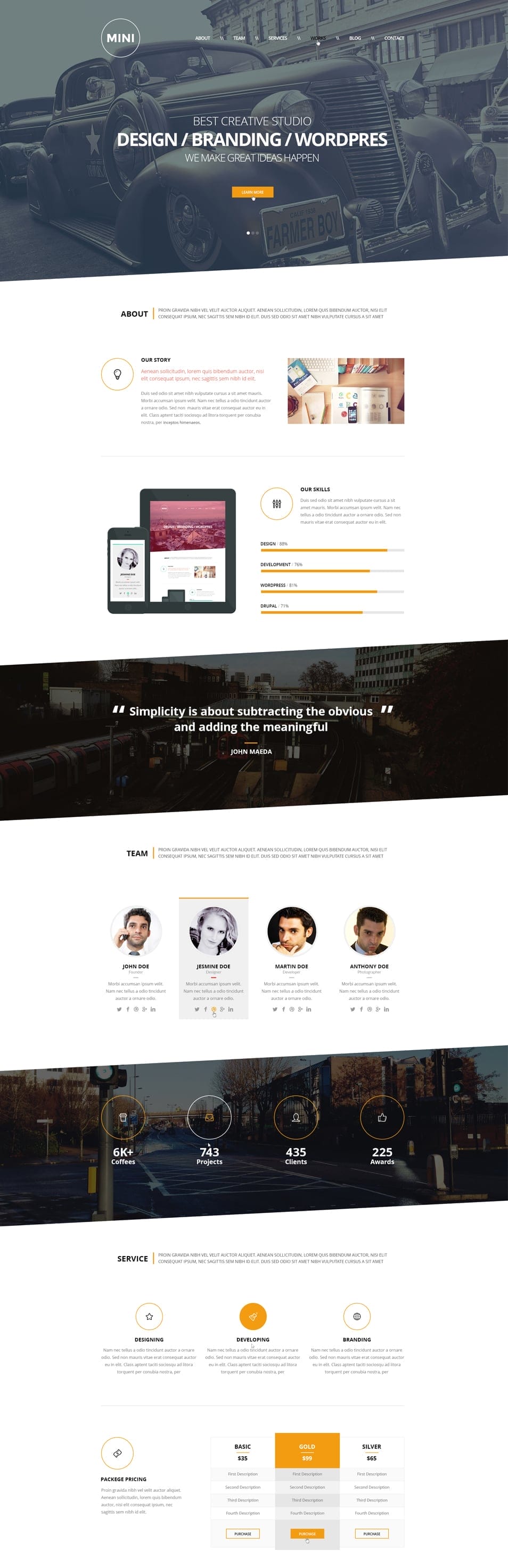 MINI OnePage Creative Template MINI OnePage Creative Template