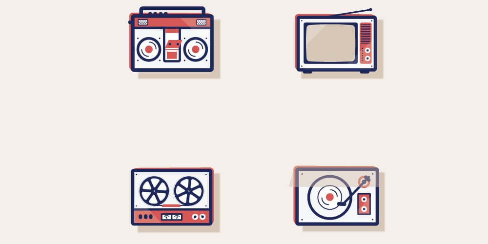 Latest Free Web Elements from January 2014 32 Media Icons Vector