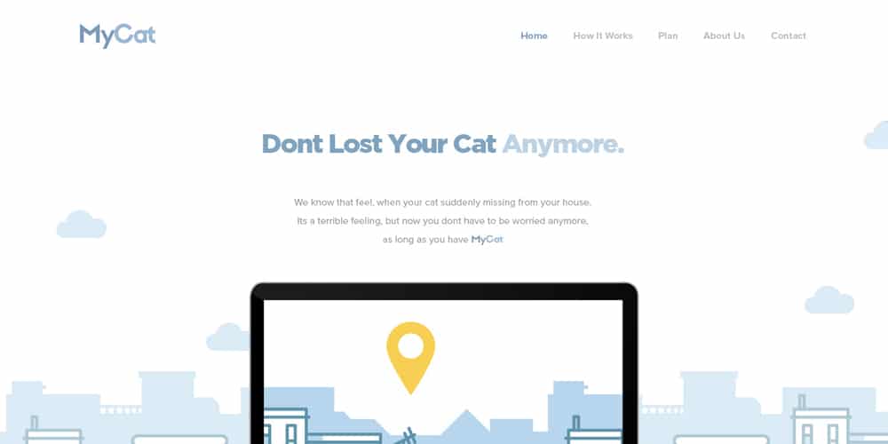 MyCat Free Landing Page PSD