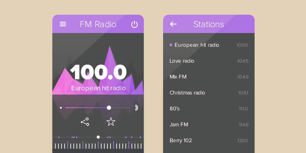 Latest Free Web Elements from January 2014 53 Radio UI Free PSD