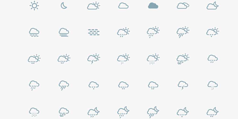 Latest Free Web Elements from January 2014 25 Simple Weather Icons