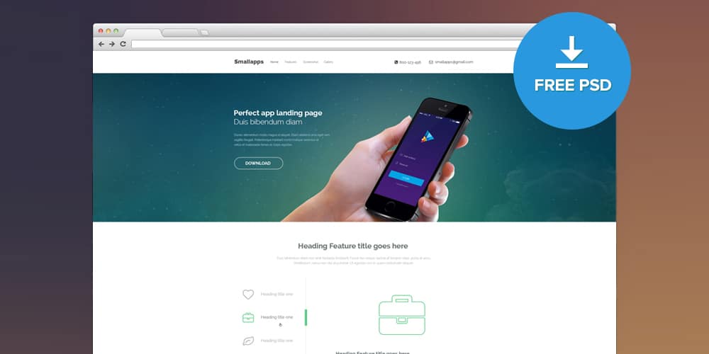 Smart App Landing Page PSD