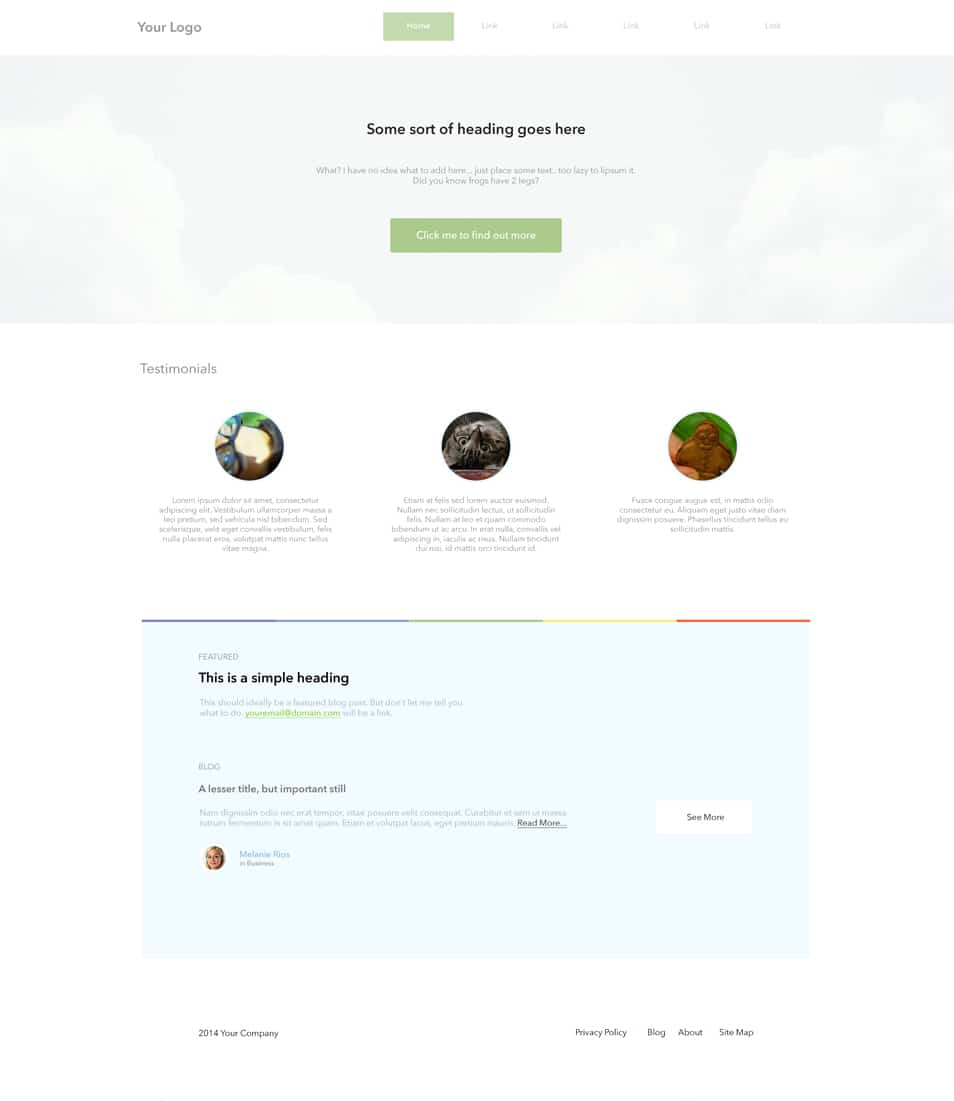 Super Simple Landing Page Free PSD Latest Free Web Elements