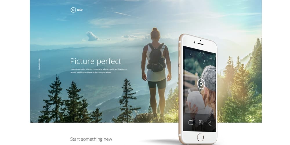 Take Mobile App Landing Page PSD