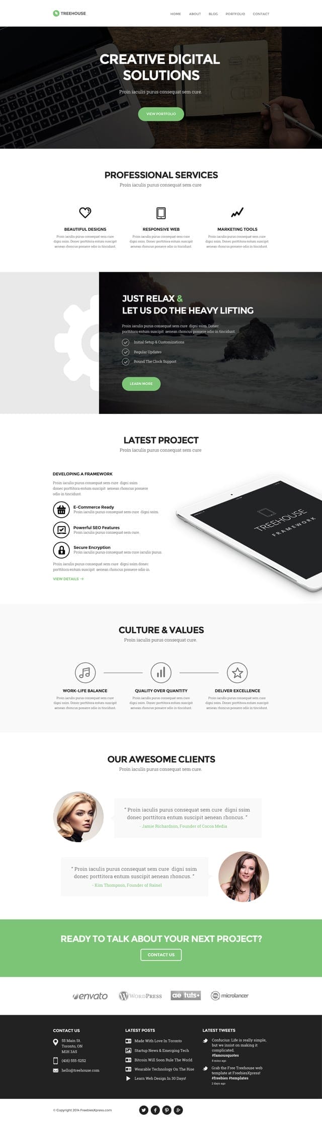 Treehouse Website PSD Template Treehouse Website PSD Template